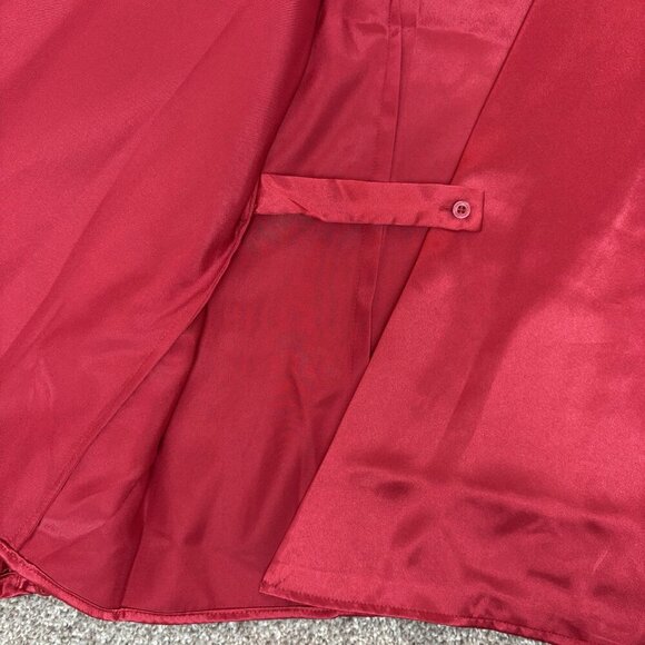 Calvin Klein Women's Satin Blouse Plus Size 1X Red Wrap Front V-Neck NWT $89 - Picture 7 of 16
